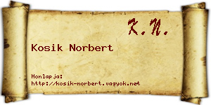 Kosik Norbert névjegykártya